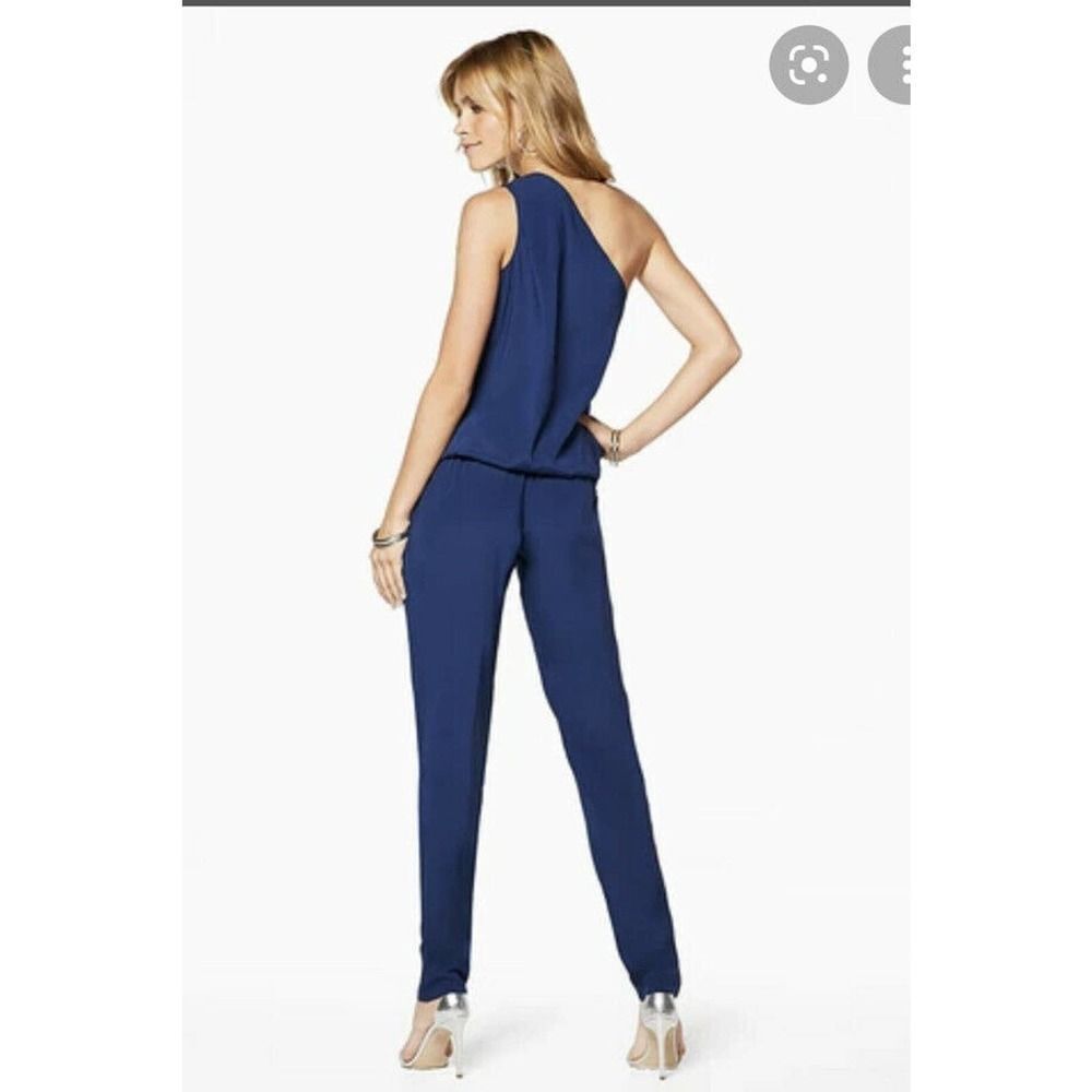 Ramy Brook Blue Silk Lulu One Shoulder Jumpsuit